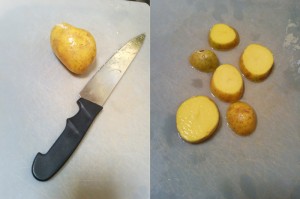 cut potatos